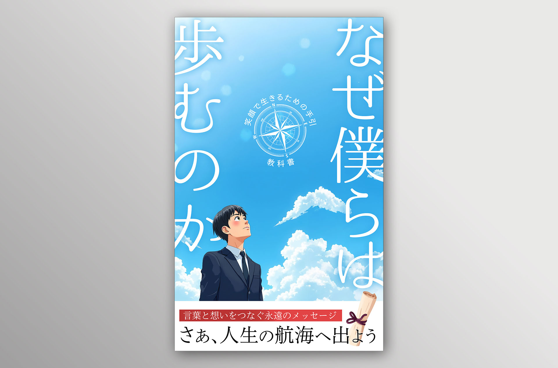 青い表紙の電子書籍デザイン
